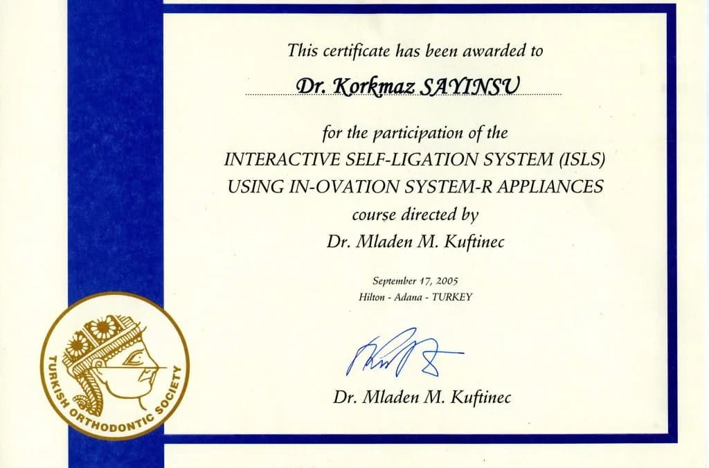 Prof. Dr. Korkmaz Sayınsu'nun katıldığı eğitim ve kongre belgesi