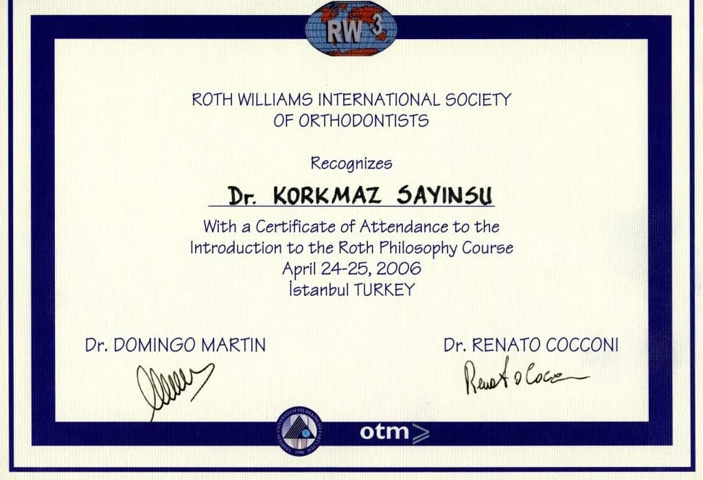 Prof. Dr. Korkmaz Sayınsu'nun katıldığı eğitim ve kongre belgesi