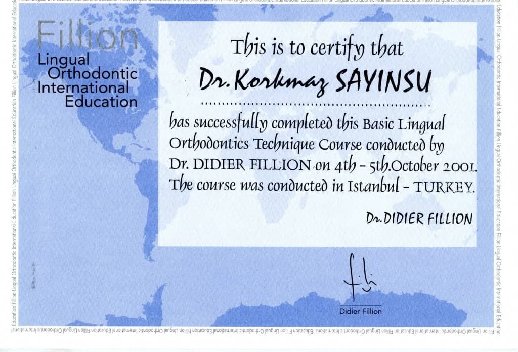 Prof. Dr. Korkmaz Sayınsu'nun katıldığı eğitim ve kongre belgesi