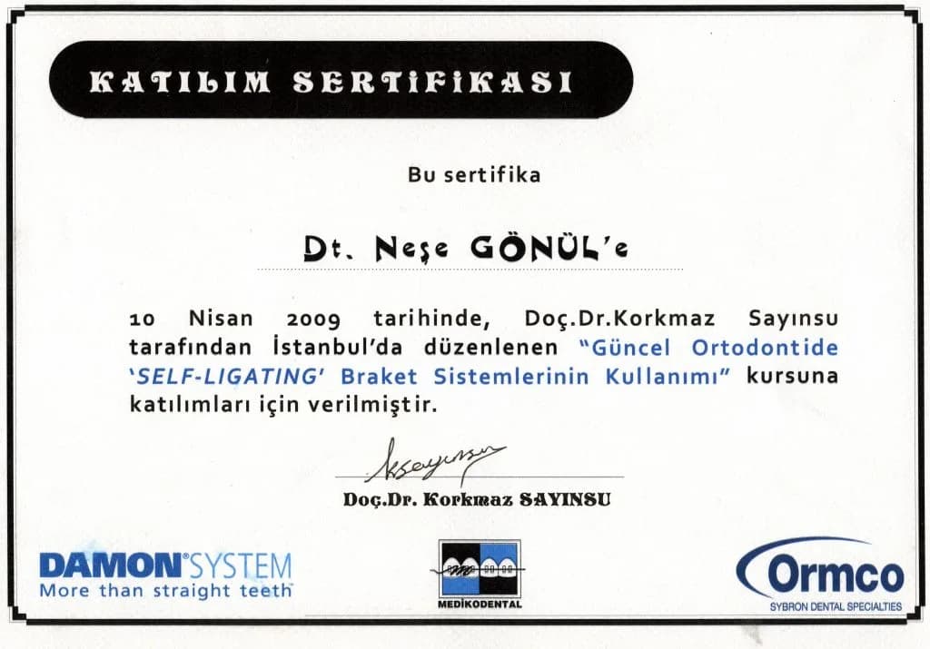 Yrd. Doç. Dr. Neşe Yoko Sayınsu'nun katıldığı eğitim ve kongre belgesi