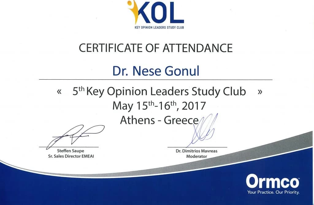 Yrd. Doç. Dr. Neşe Yoko Sayınsu'nun katıldığı eğitim ve kongre belgesi